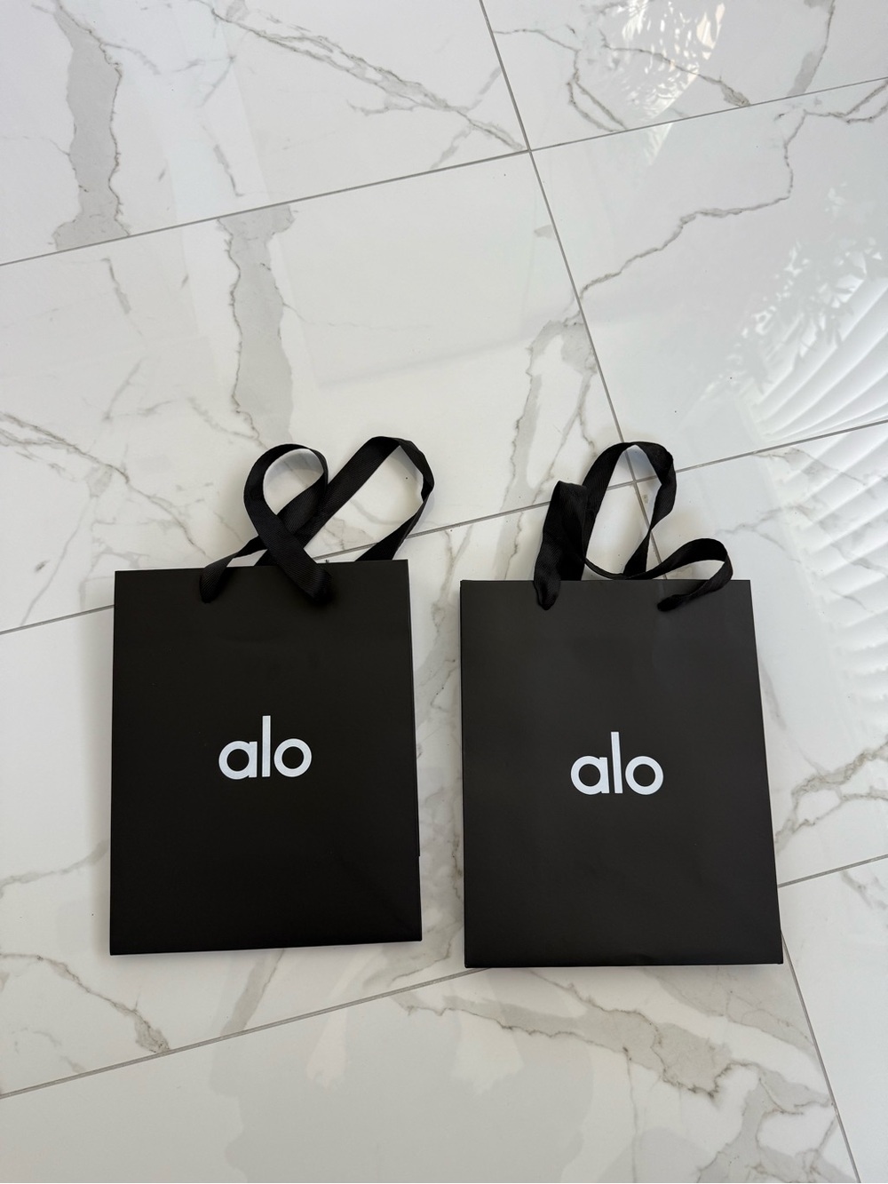 Alo Yoga Black Logo Gift Bags (Set of 2)